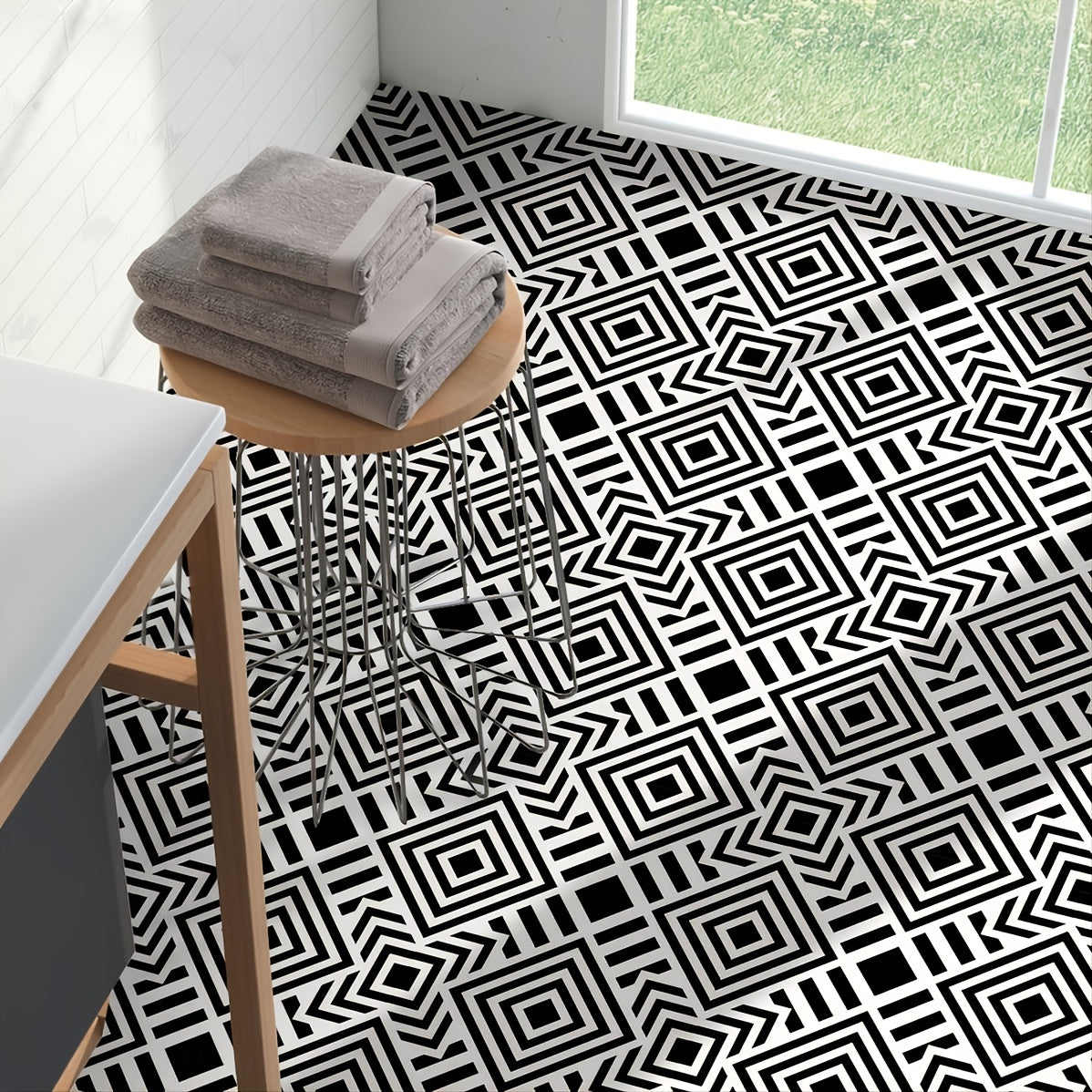 9pcs Waterproof Non Slip Tile Stickers - Transform Your Floors