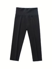 Girls Athletic Workout Leggings Elastic High Waist Tight Slim Yoga Cropped Pants