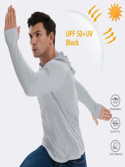 TELALEO Men's Lightweight Hoodie UPF 50 Sun Protection