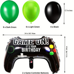 15 Yrs Old Gamepad Theme Bday Party Set Game Fan Decor Number Balloon Pull Flag