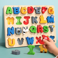 Educational Wooden Puzzles for Toddlers Animal Shaped Numbers And Letters