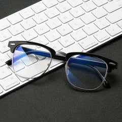 Square Clear Lens Light Blocking Glasses Anti Eyestrain for Women Men