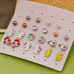 Hypoallergenic Earrings Set 11 Pairs Stud Earrings For Girls