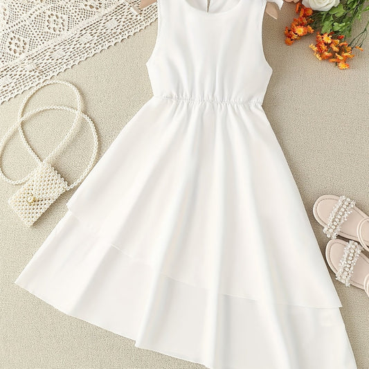 Girl's Sleeveless Tunic Shirt Dress For Party Going Out