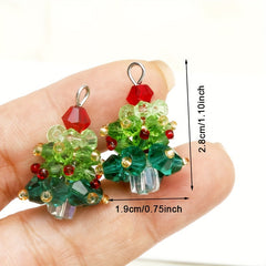 Christmas Glass Beads Hand-Woven Earrings Pendant DIY Jewelry Accessories