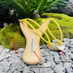 Wooden Slingshot Toy for Outdoor Play with Rubber Band