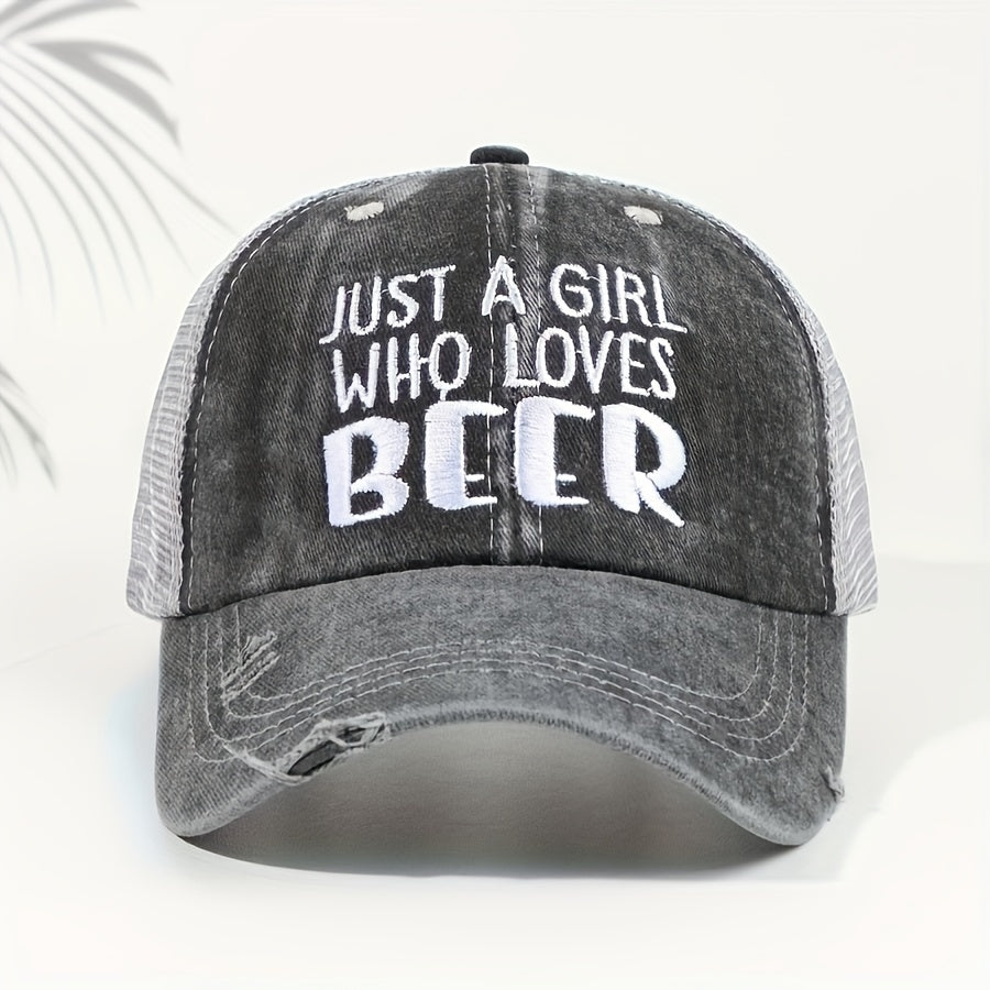 Slogan Embroidered Baseball Cap Summer Sunshade Retro Hat