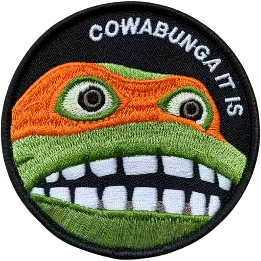 Cowabunga It Is Patch Morale Patches Tactical Funny Embroidered Round Moral