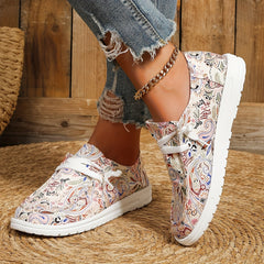 Women's Paisley Graphic Slip On Canvas Shoes Lightweight Sneakers