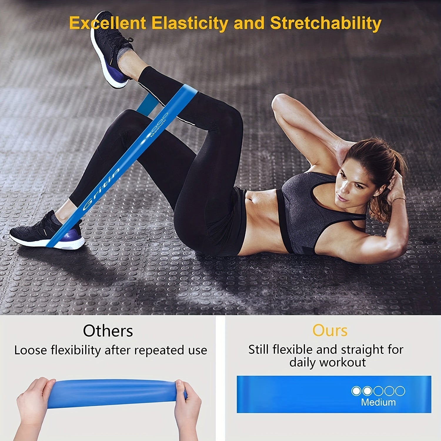 5pcs Exercise Resistance Bands Set with Storage Bag