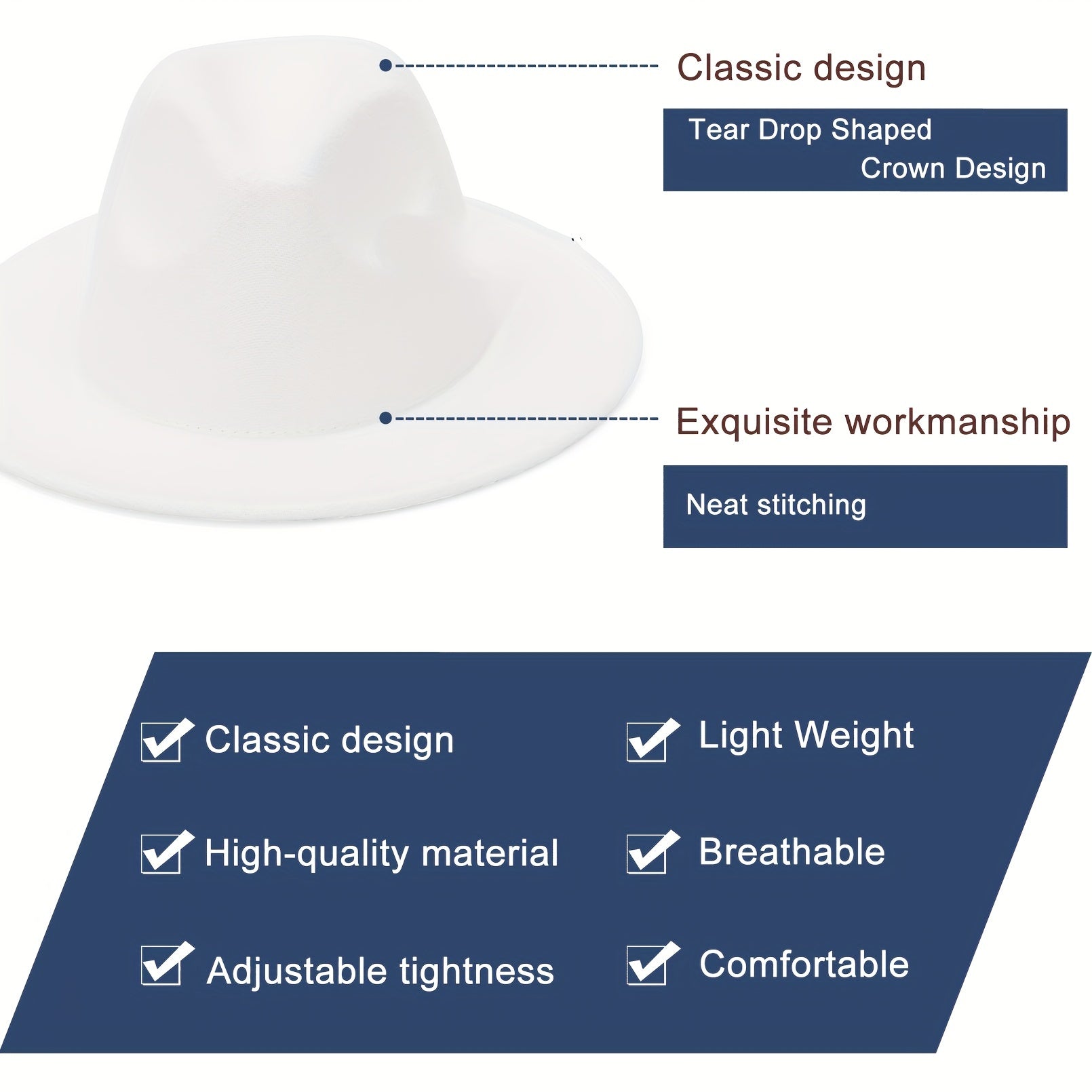 Unisex Wide Brim Woolen Gentleman Top Hat Soft