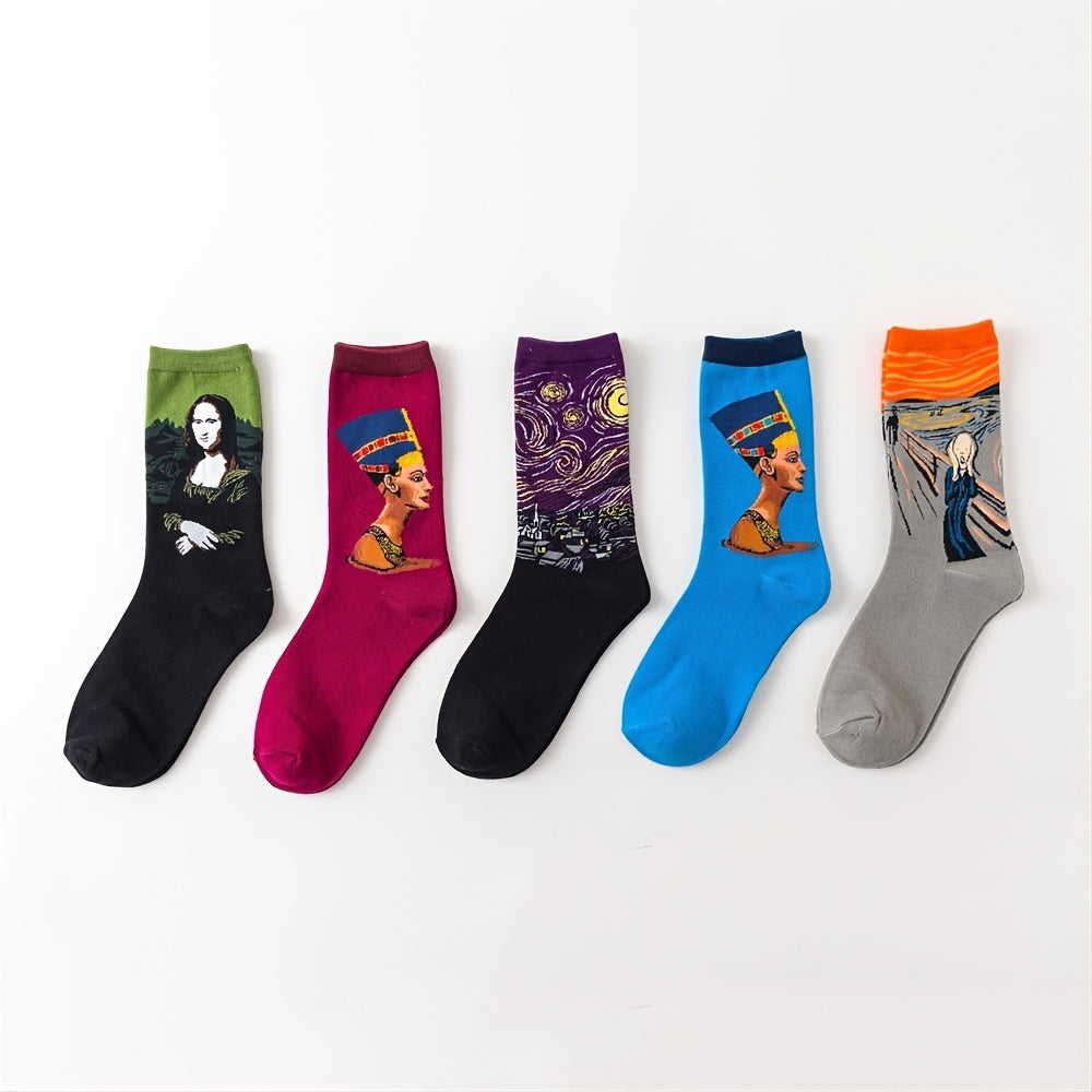 Arts Pattern Printed Casual Sports Socks Women's Stockings