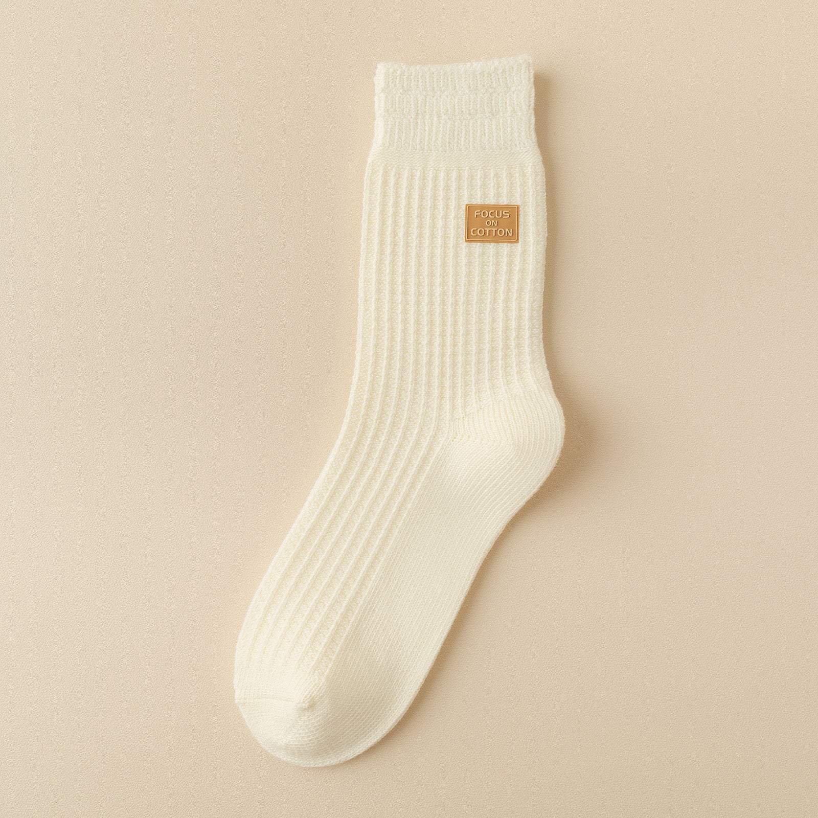 Double Needle Texture Mid Tube Socks Women's Stockings