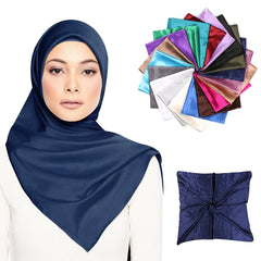 Womens Large Satin Square Scarf Silk Hair Wrapping