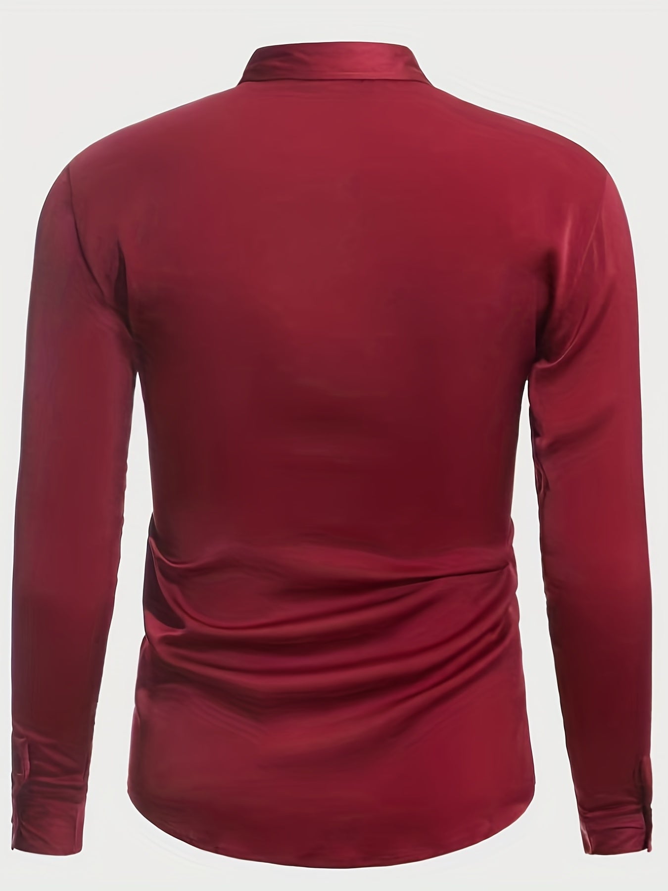 Solid Men's Long Sleeve Lapel Shirt Spring Fall Casual Button Up