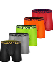 5pcs Boys Casual Boxers Soft Comfortable Quick Dry Underwear