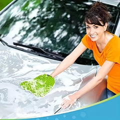 Microfiber Car Wash Mitt 2 Pack Green Chenille Large Size