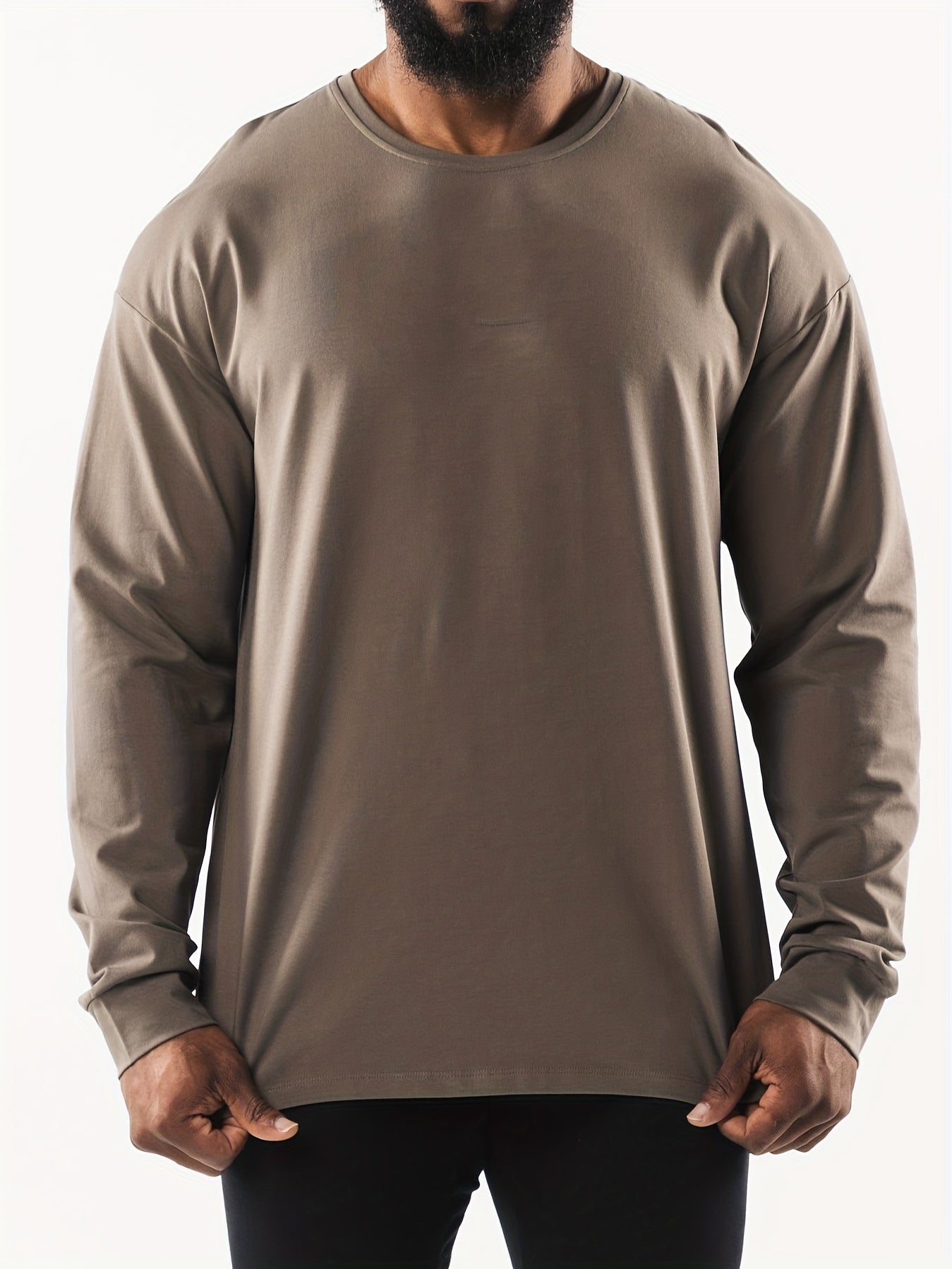 Men's Basic Long Sleeve T shirt Spring Autumn Loose Fit