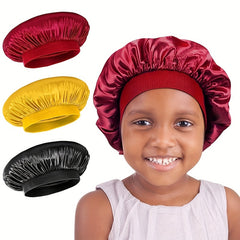 Kids Silk Satin Bonnet Cap for Night Sleep