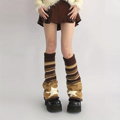Striped Leg Warmers JK Style Knee High Socks