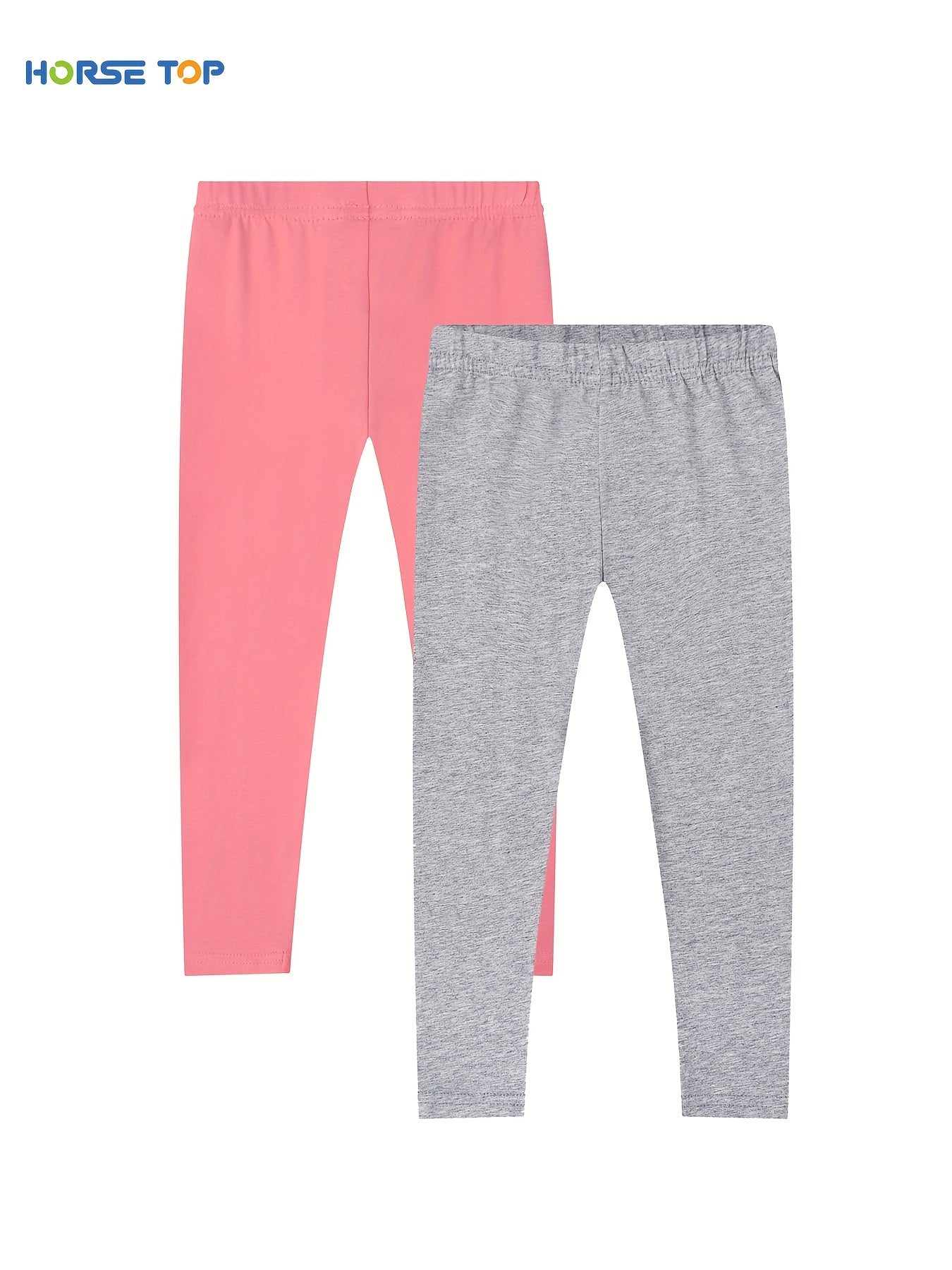 2pcs Girls Stretch Soft Leggings Solid Pants Kids Spring Summer Clothes
