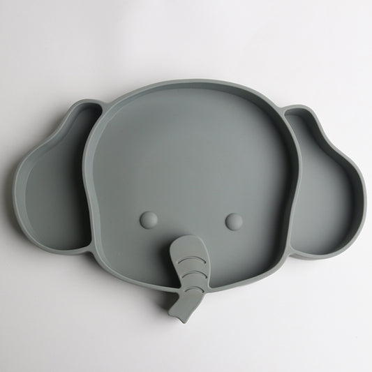 Baby Safe Silicone Elephant Plate for Meals & Snacks