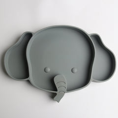 Baby Safe Silicone Elephant Plate for Meals & Snacks
