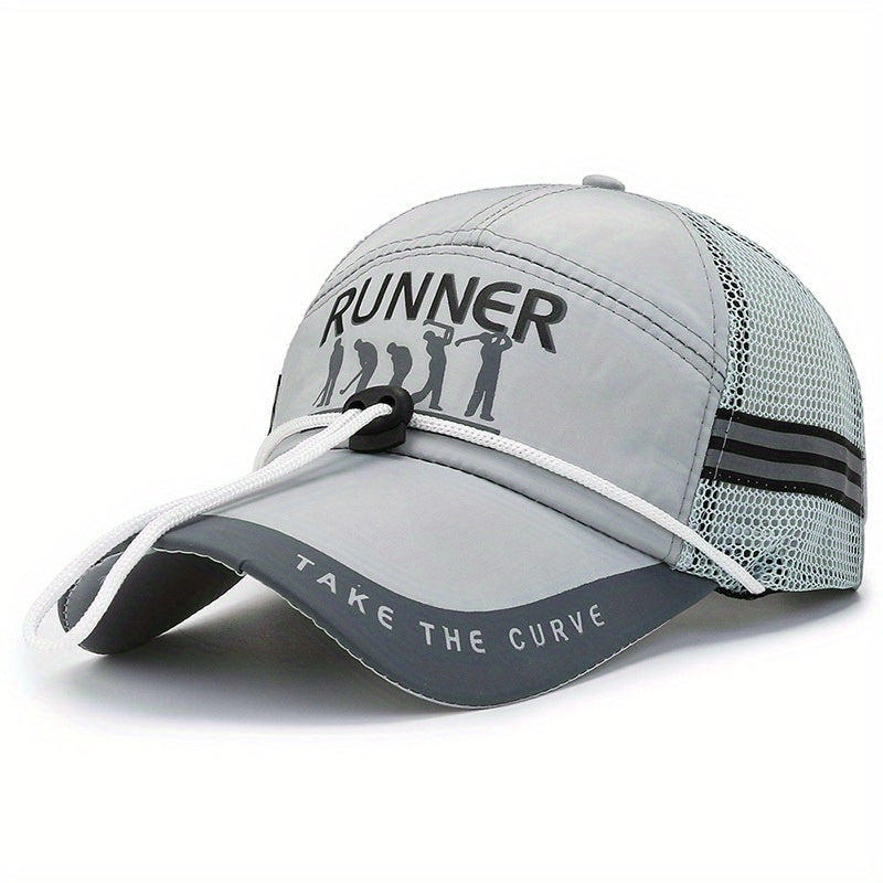 Classic Baseball Cap Summer Gauze Fishing Cap With Chin Fixed Rope