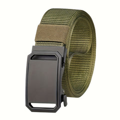 Business Casual Belt with Auto Buckle Nylon Braided Inner Belt