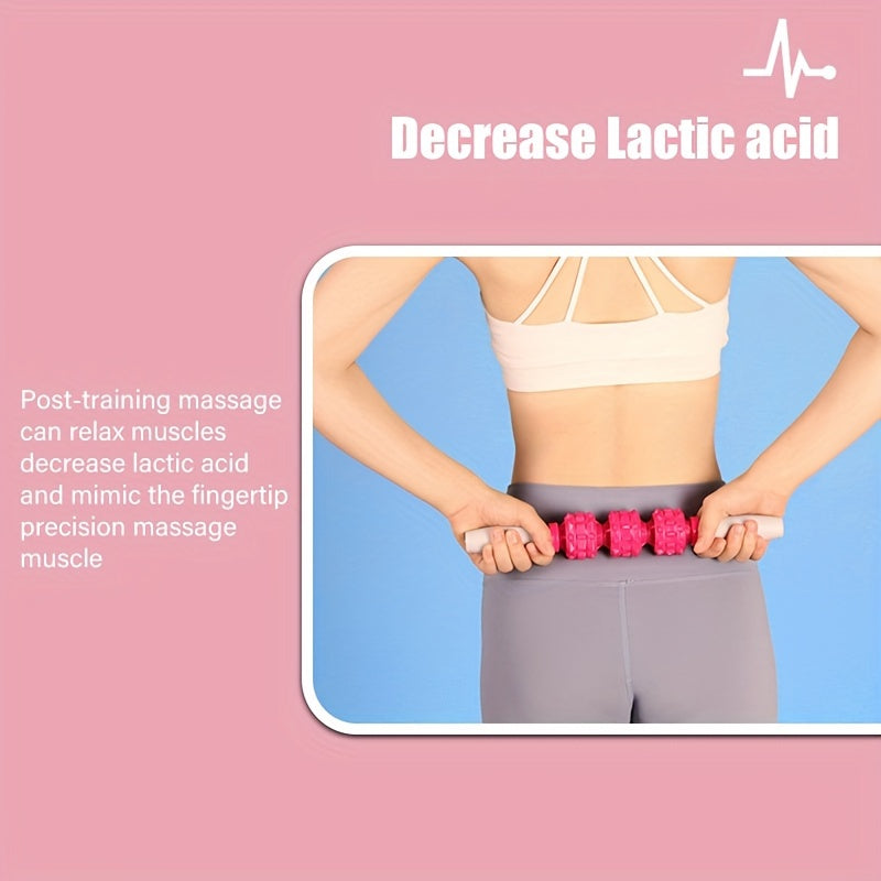 Yoga Massage Roller 3-Wheel Fitness Stick 33.5in