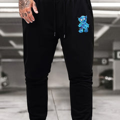 Men's Cartoon Bear Print Casual Sweatpants