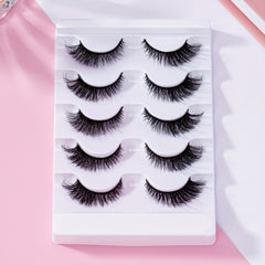 5 Pairs Faux Mink Eyelashes Fluffy Soft Cat Eye Shape