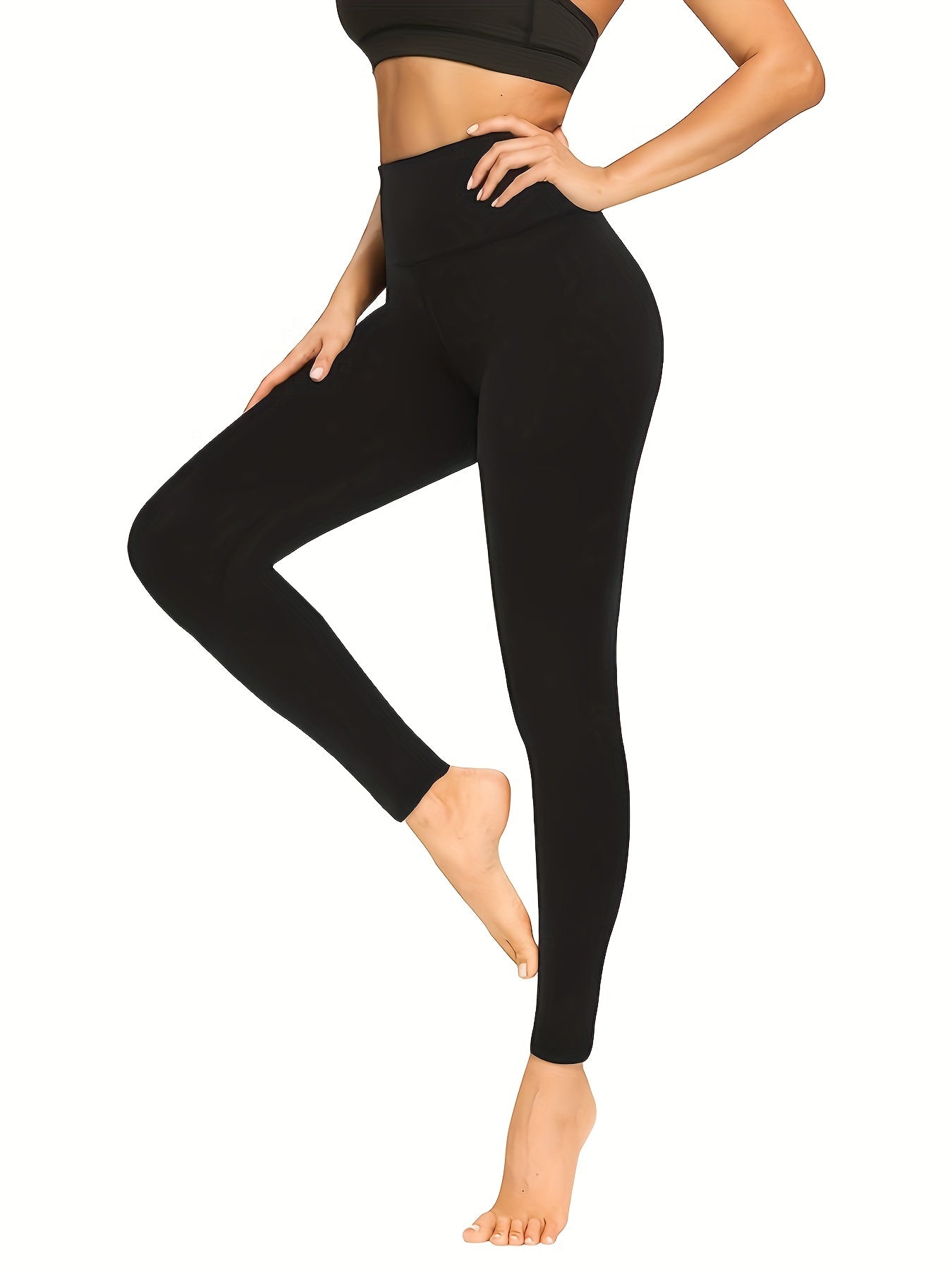 5pcs High Waist Yoga Leggings Solid Fitness Tight Pants Women's Activewear