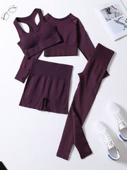 Ribbed Seamless Crop Tank High Waist Yoga Leggings Set