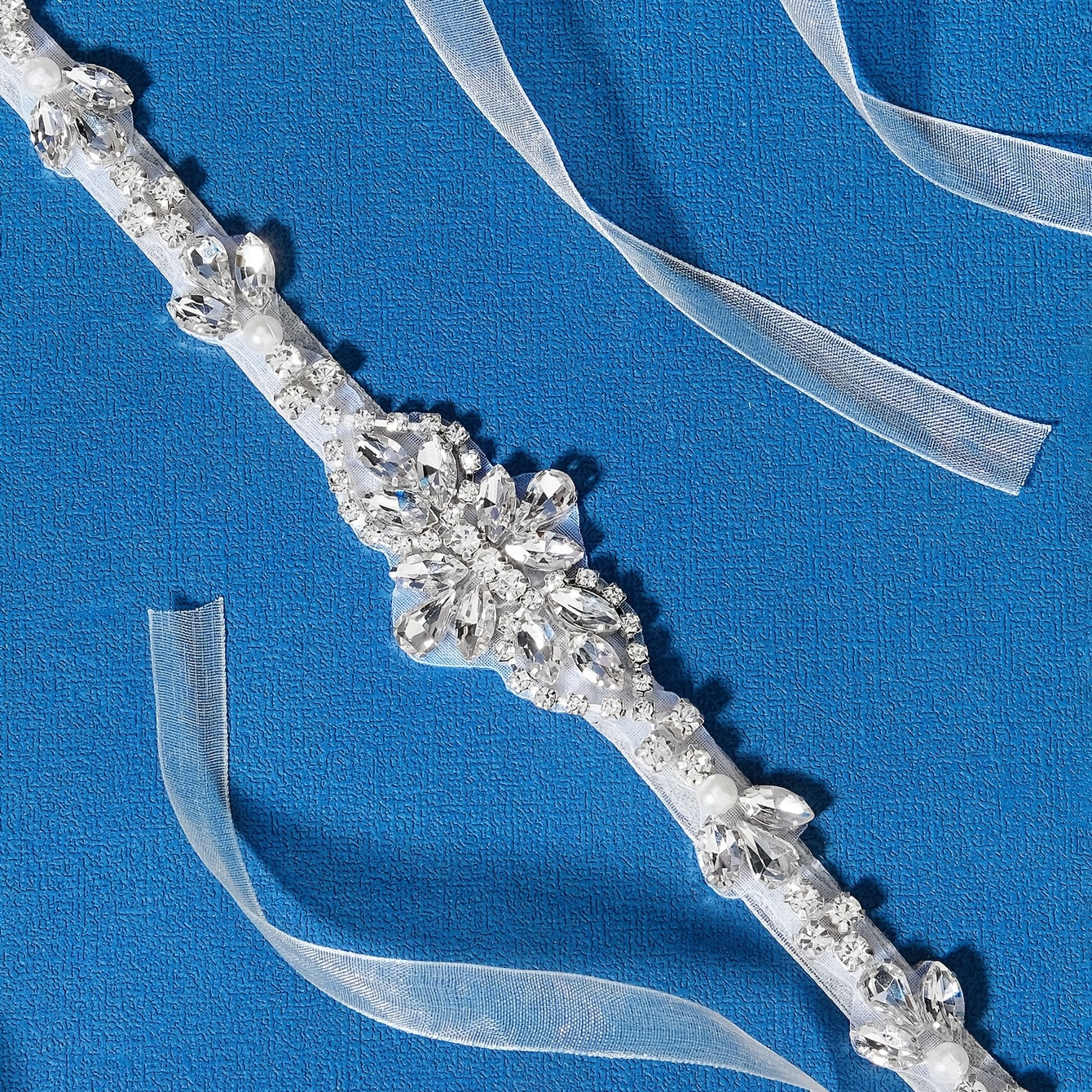 Rhinestone Bridal Belt Waist Chain Sash Faux Pearl Beaded Belt