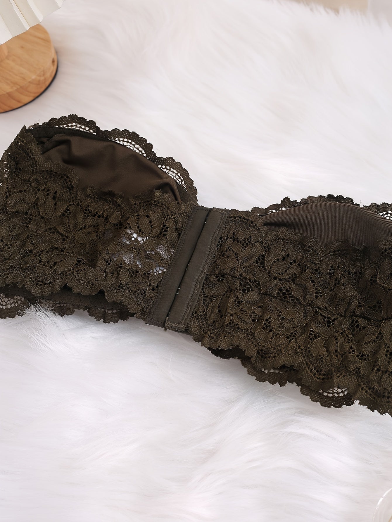 Sexy Tube Bra Women's Plus Ruched Floral Lace Strapless