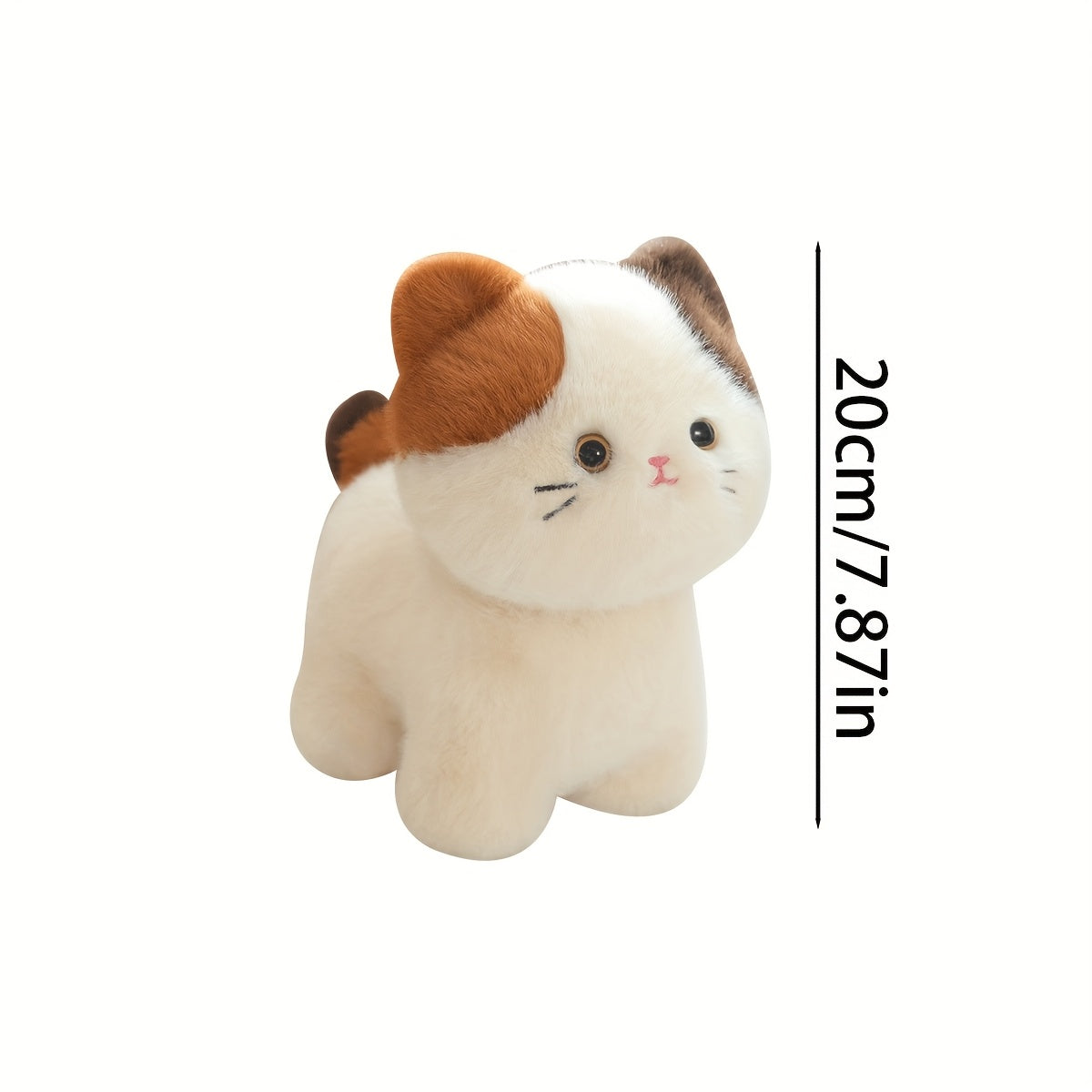 Fat Calico Cat Plush Toy 7.87in Stuffed Sofa Ornament