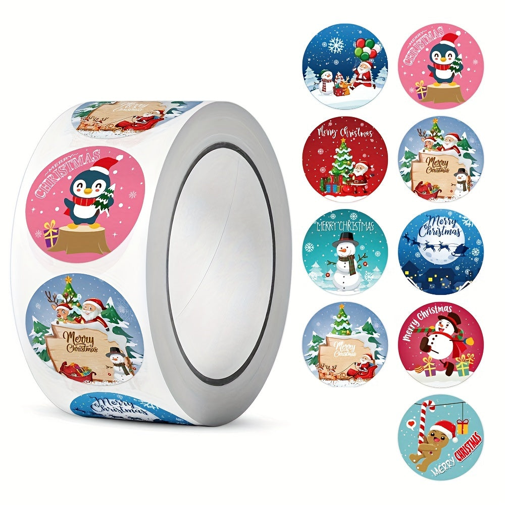 500pcs Christmas Stickers Holiday Envelope Seal Self Adhesive Decorative Present