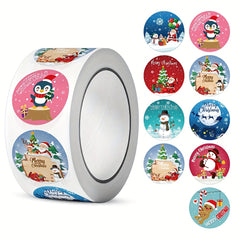500pcs Christmas Stickers Holiday Envelope Seal Self Adhesive Decorative Present