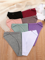 8pcs Ring Linked Briefs Women's Lingerie Underwear