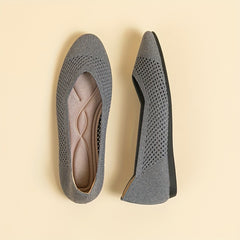 Women's Knit Flat Shoes Soft Sole Slip On Casual Shoes