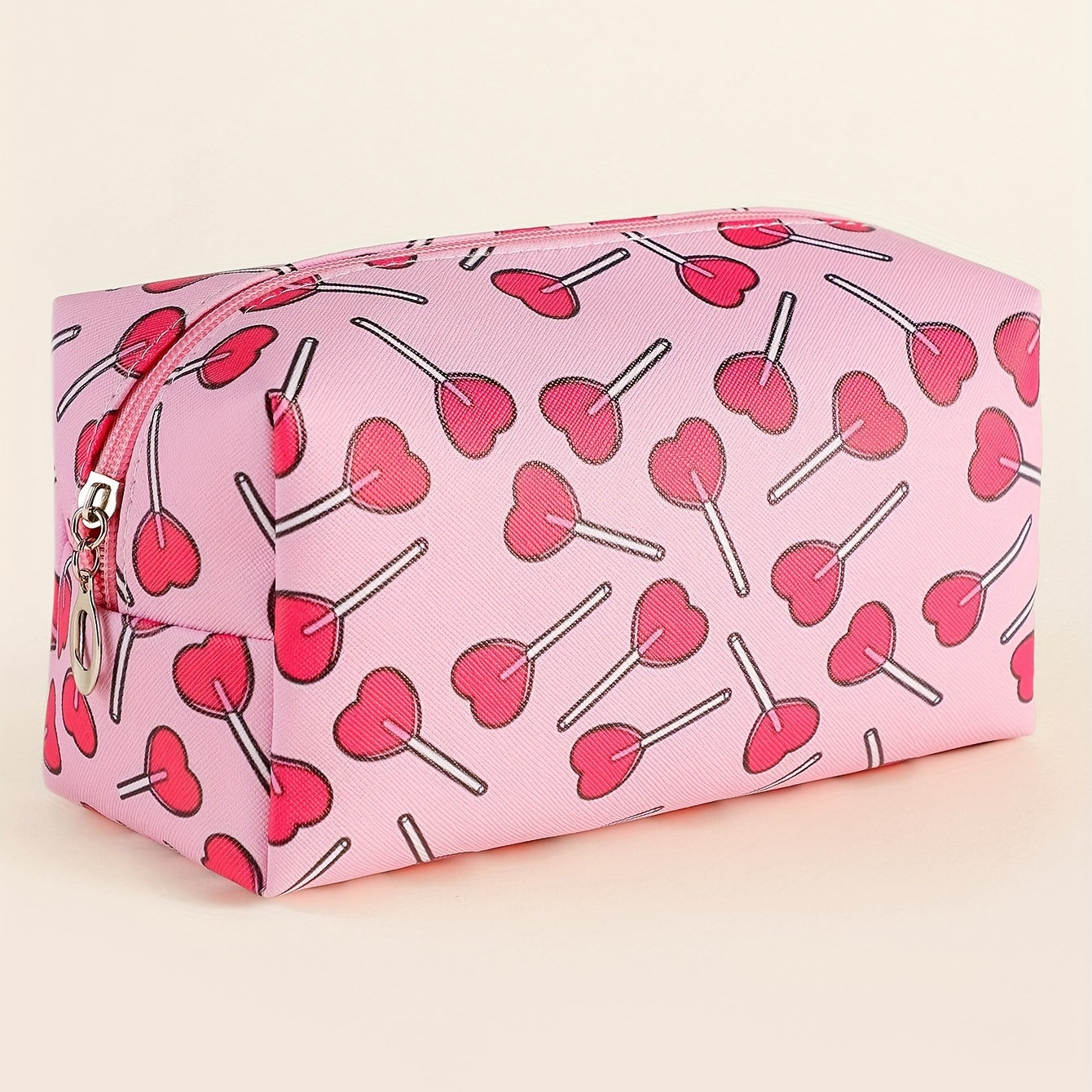 Pink Print Makeup Bag for Young Girls Woman