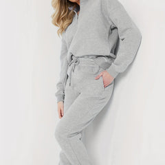 Women's Half Zip Pullover & Joggers Outfits Set