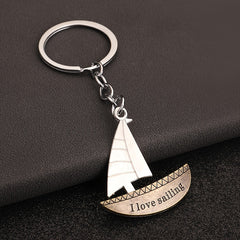 Ocean Sailboat Keychain Pendant Decoration For Car Backpack Wallet