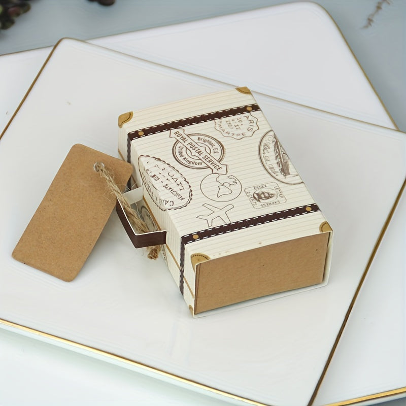 10pcs Creative Mini Luggage Gift Paper Box Jewelry Packaging Box