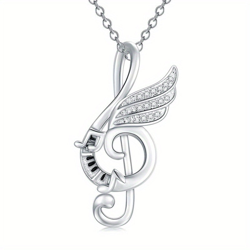 Girl's Notes Pendant Necklace Casual Notes Necklace Accessories