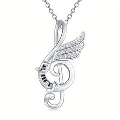 Girl's Notes Pendant Necklace Casual Notes Necklace Accessories