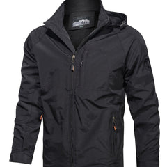 Men's Waterproof Windproof Hooded Jacket Zipper Windbreaker