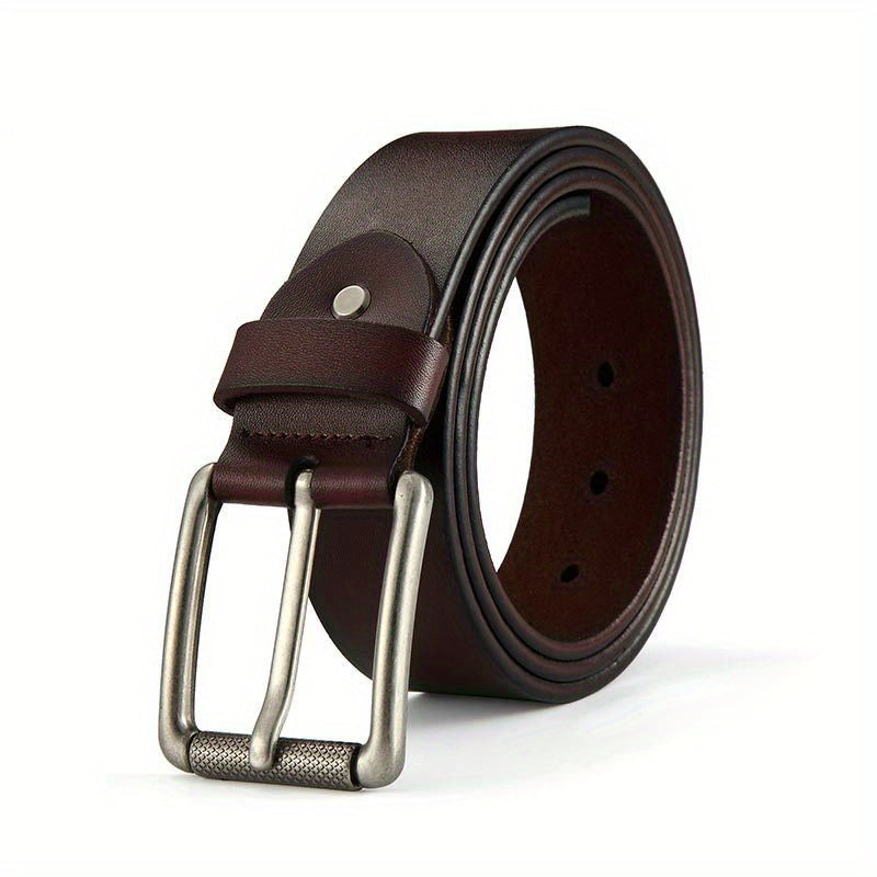 Men's Leather Belt Pin Buckle Retro Cowhide High-end Casual Texture