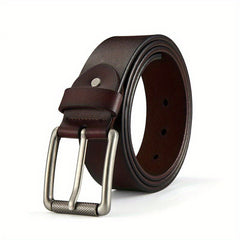 Men's Leather Belt Pin Buckle Retro Cowhide High-end Casual Texture